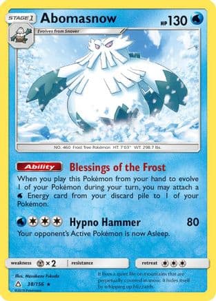 Abomasnow 38/156 - SM Ultra Prism Reverse Holofoil