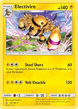 Electivire 44/156 - SM Ultra Prism Reverse Holofoil