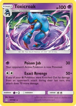 Toxicroak 57/156 - SM Ultra Prism Reverse Holofoil