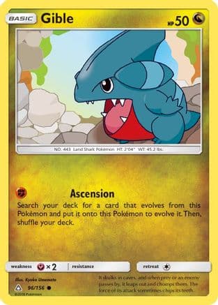 Gible 096/156 - SM Ultra Prism Reverse Holofoil