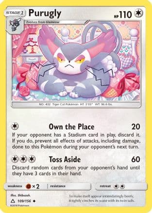 Purugly 109 - Reverse Holofoil SM Ultra Prism - Uncommon