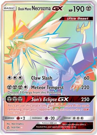 Dusk Mane Necrozma GX (Secret Rare) 163/156 - SM Ultra Prism Holofoil