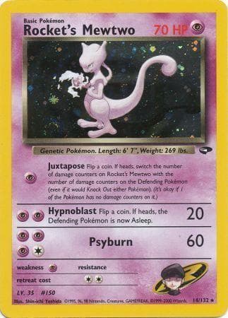 Rocket's Mewtwo - Unlimited Holofoil Gym Challenge - Holo Rare