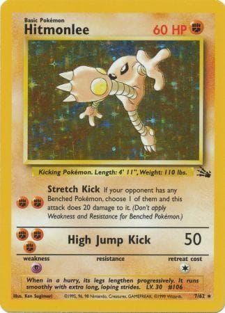Hitmonlee 007/62 - Fossil Unlimited Holofoil