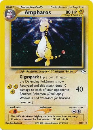 Ampharos 001 - Unlimited Holofoil Neo Genesis - Holo Rare