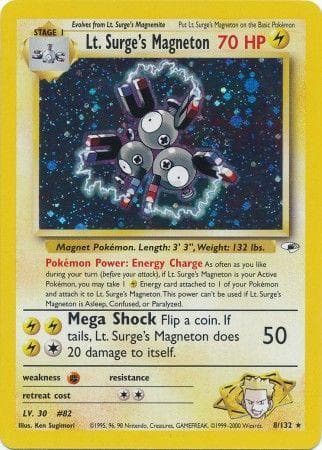 Lt. Surge's Magneton 008/132 - Gym Heroes Unlimited Holofoil