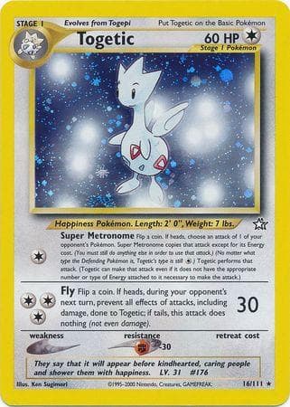 Togetic 016 - Unlimited Holofoil Neo Genesis - Holo Rare