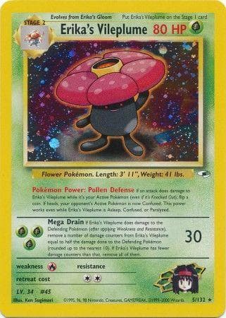 Erika's Vileplume 005/132 - Gym Heroes Unlimited Holofoil