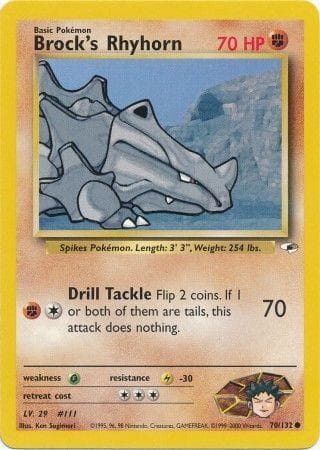 Brock's Rhyhorn 070/132 - Gym Heroes Unlimited