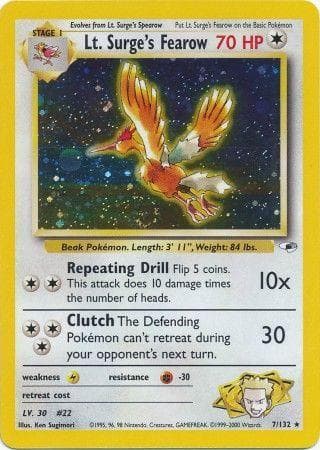 Lt. Surge's Fearow 007/132 - Gym Heroes Unlimited Holofoil