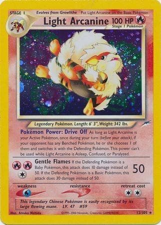 Light Arcanine - Unlimited Holofoil Neo Destiny - Holo Rare