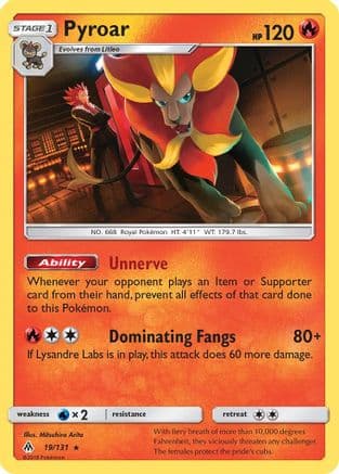 Pyroar 19/131 - SM Forbidden Light Reverse Holofoil
