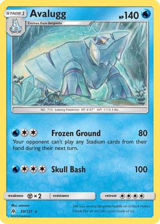 Avalugg - Reverse Holofoil SM Forbidden Light - Rare