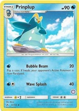 Prinplup 33- SM Trainer Kit Alolan Sandslash & Alolan Ninetales