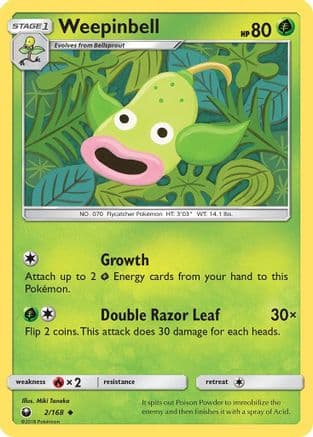 Weepinbell 2/168 - SM Celestial Storm Reverse Holofoil