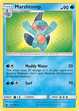Marshtomp 034/168 - SM Celestial Storm Reverse Holofoil