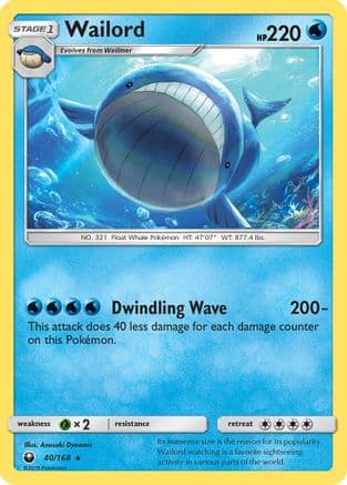 Wailord 040/168 - SM Celestial Storm Reverse Holofoil
