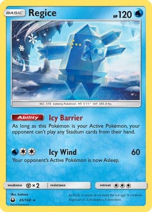 Regice 045/168 - SM Celestial Storm Reverse Holofoil