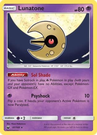 Lunatone - Reverse Holofoil SM Celestial Storm - Holo Rare