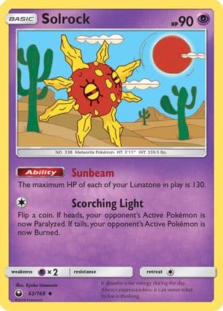 Solrock 062/168 - SM Celestial Storm Reverse Holofoil