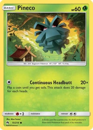 Pineco 15/214 - SM Lost Thunder Reverse Holofoil