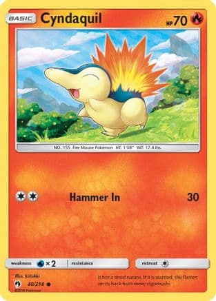 Cyndaquil 040/214 - SM Lost Thunder Reverse Holofoil