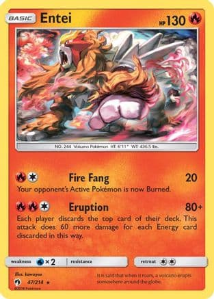 Entei 47/214 - SM Lost Thunder Reverse Holofoil