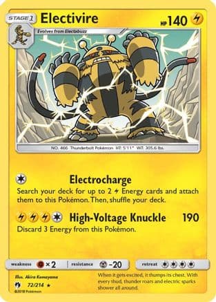 Electivire 72/214 - SM Lost Thunder Reverse Holofoil