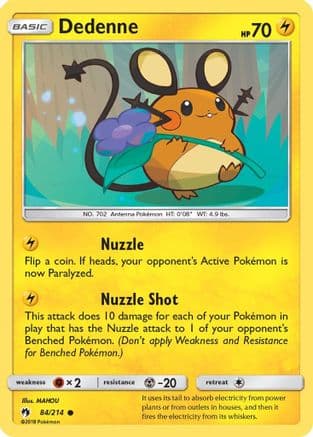 Dedenne 084/214 - SM Lost Thunder Reverse Holofoil