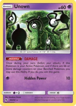 Unown 090/214 - SM Lost Thunder Reverse Holofoil