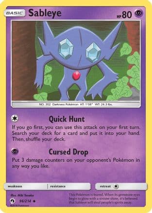 Sableye 096/214 - SM Lost Thunder Reverse Holofoil
