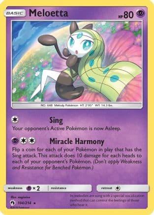 Meloetta 104/214 - Reverse Holofoil SM Lost Thunder - Rare