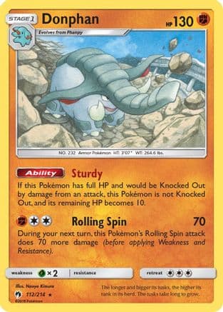 Donphan 112/214 - SM Lost Thunder Reverse Holofoil