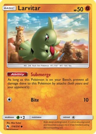 Larvitar (114) (114) 114 - Reverse Holofoil SM Lost Thunder - Common