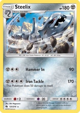 Steelix 125 - Reverse Holofoil SM Lost Thunder - Rare