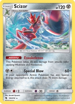 Scizor 126/214 - SM Lost Thunder Reverse Holofoil