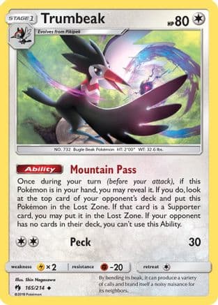 Trumbeak 165/214 - SM Lost Thunder Reverse Holofoil