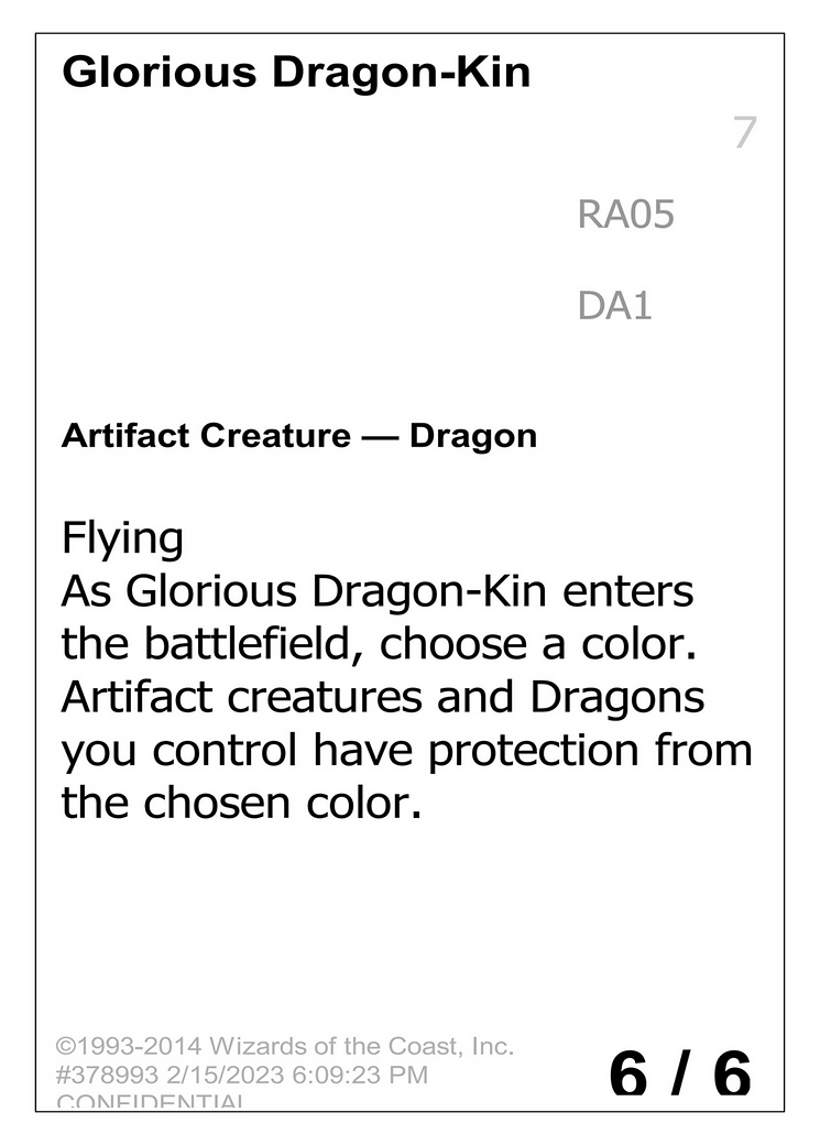 Glorious Dragon-Kin (DA1-RA05A) - Unknown Event