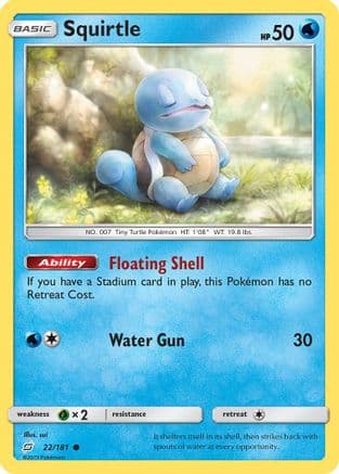 Squirtle 022/181 - SM Team Up Reverse Holofoil