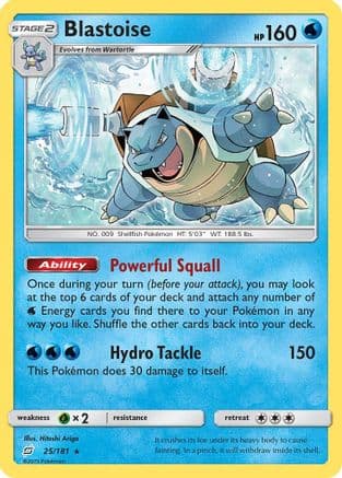 Blastoise 025/181 - SM Team Up Reverse Holofoil