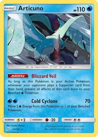 Articuno 032/181 - SM Team Up Reverse Holofoil