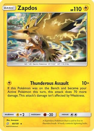 Zapdos 040/181 - SM Team Up Reverse Holofoil