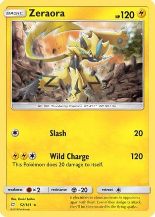 Zeraora 52/181 - SM Team Up Reverse Holofoil