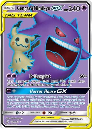 Gengar & Mimikyu GX (Full Art) 164 - Holofoil SM Team Up - Ultra Rare