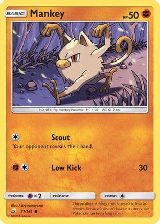 Mankey 071/181 - SM Team Up Reverse Holofoil
