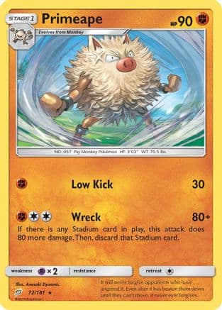 Primeape 072/181 - SM Team Up Reverse Holofoil