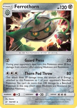 Ferrothorn - Reverse Holofoil SM Team Up - Rare
