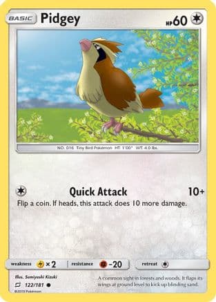 Pidgey 122/181 - SM Team Up Reverse Holofoil