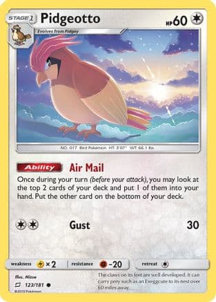 Pidgeotto 123/181 - SM Team Up Reverse Holofoil