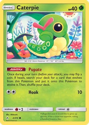 Caterpie 002/214 - SM Unbroken Bonds Reverse Holofoil